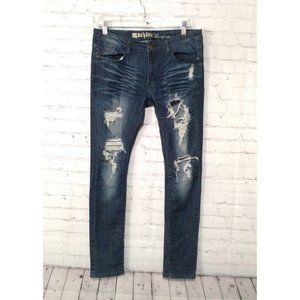 Machine Nouvelle Jeans Women's Size 31 Low Rise Distressed Medium Blue (31x30)